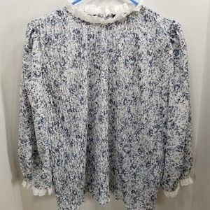 Alice Blue Women Blouse Blue White Size L Shirt